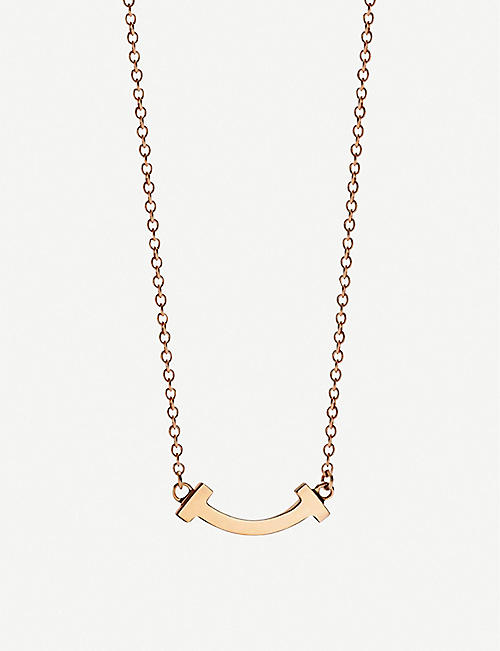 TIFFANY & CO: Tiffany T Smile 18ct rose-gold necklace