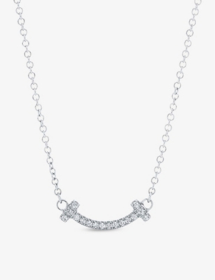 TIFFANY & CO: Tiffany T Smile 18ct white-gold and diamond necklace