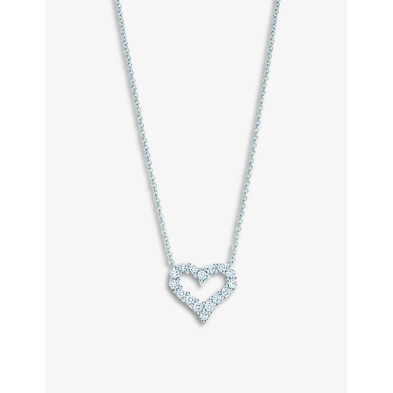 Tiffany & Co Womens Platinum Tiffany Hearts Pendant With Diamonds In Platinum
