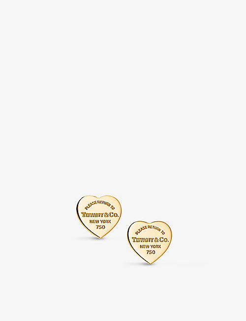 TIFFANY & CO: Mini Heart Tag 18ct gold earrings