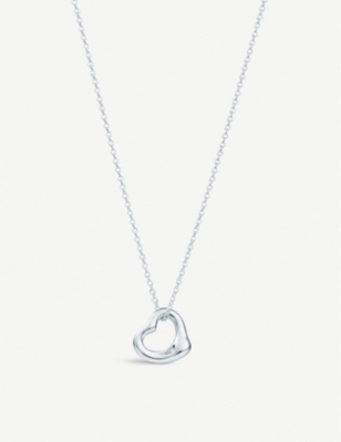 tiffany open heart necklace silver