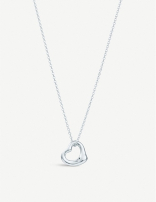 tiffany silver open heart necklace