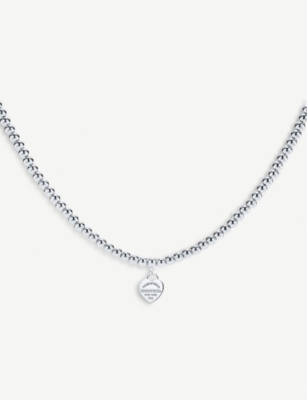 tiffany and co blue and silver heart necklace