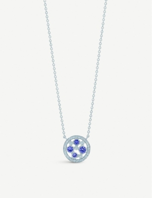 TIFFANY & CO   Tiffany Cobblestone pendant in platinum with Montana sapphires