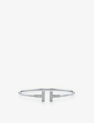 Tiffany & Co T Wire Diamond And 18ct White-gold Bracelet