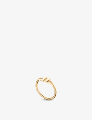 Tiffany & Co Womens Gold Tiffany T 18ct Yellow-gold Wire Ring