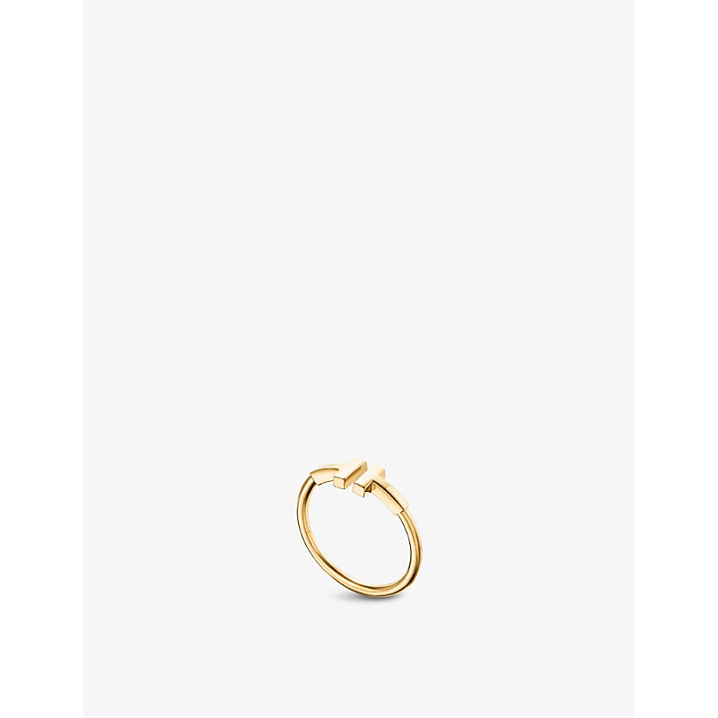 Tiffany & Co Womens Gold Tiffany T 18ct Yellow-gold Wire Ring