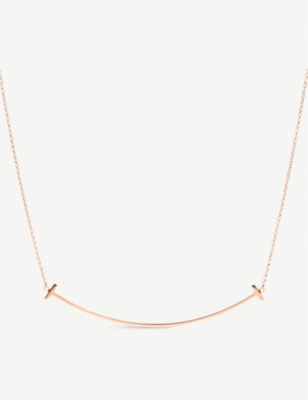 Tiffany & Co Womens Tiffany T Smile Pendant In 18k Rose Gold