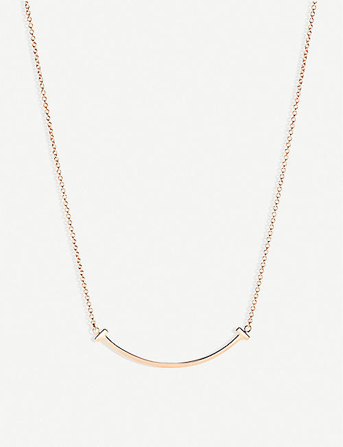TIFFANY & CO: Tiffany T smile small 18ct rose-gold pendant