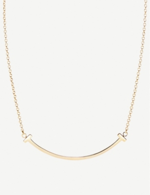 Tiffany & Co Mens 18k Gold Tiffany T Smile 18ct Yellow-gold Necklace