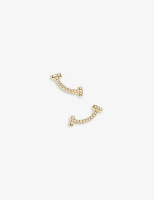 Tiffany Co Tiffany T Smile 18ct Yellow Gold And Diamond Earrings Selfridges Com