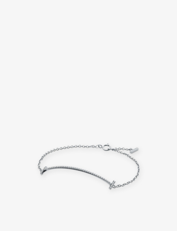 Tiffany T Smile 18ct white-gold and diamond bracelet