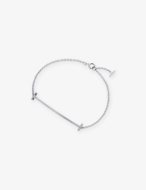 Tiffany T Smile 18ct white-gold and diamond bracelet