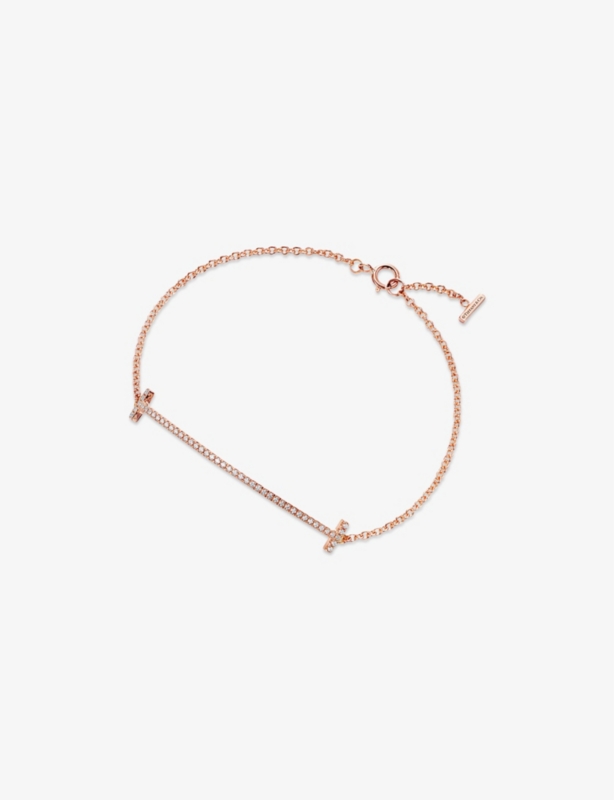 Tiffany T Smile 18ct rose-gold and diamond bracelet