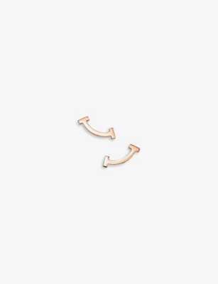 TIFFANY & CO: Tiffany T Smile 18ct rose-gold earrings