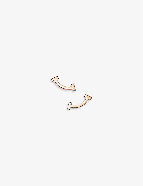 TIFFANY & CO: Tiffany T Smile 18ct rose-gold earrings