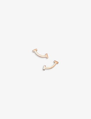 Tiffany & Co Womens 18k Rose Gold Tiffany T Smile 18ct Rose-gold Earrings