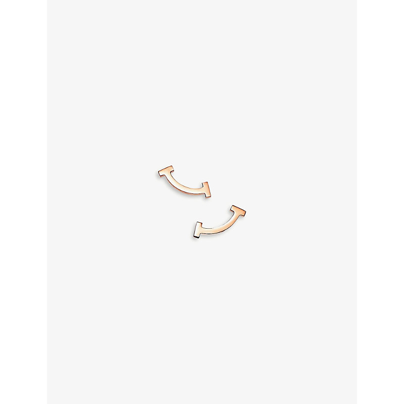 Tiffany & Co Womens 18k Rose Gold Tiffany T Smile 18ct Rose-gold Earrings