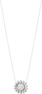 GEORG JENSEN - Sunflower sterling silver and diamond pendant necklace ...