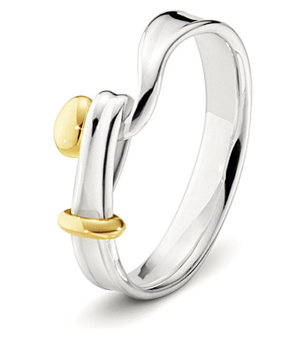 GEORG JENSEN   Torun 18ct yellow gold and sterling silver ring