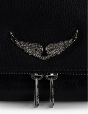 Zadig & Voltaire Rocky Leather Cross-body Bag In Noir