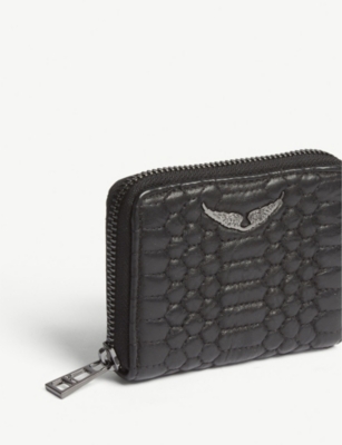 Shop Zadig & Voltaire Zadig&voltaire Womens Noir Matelasse Leather Wallet