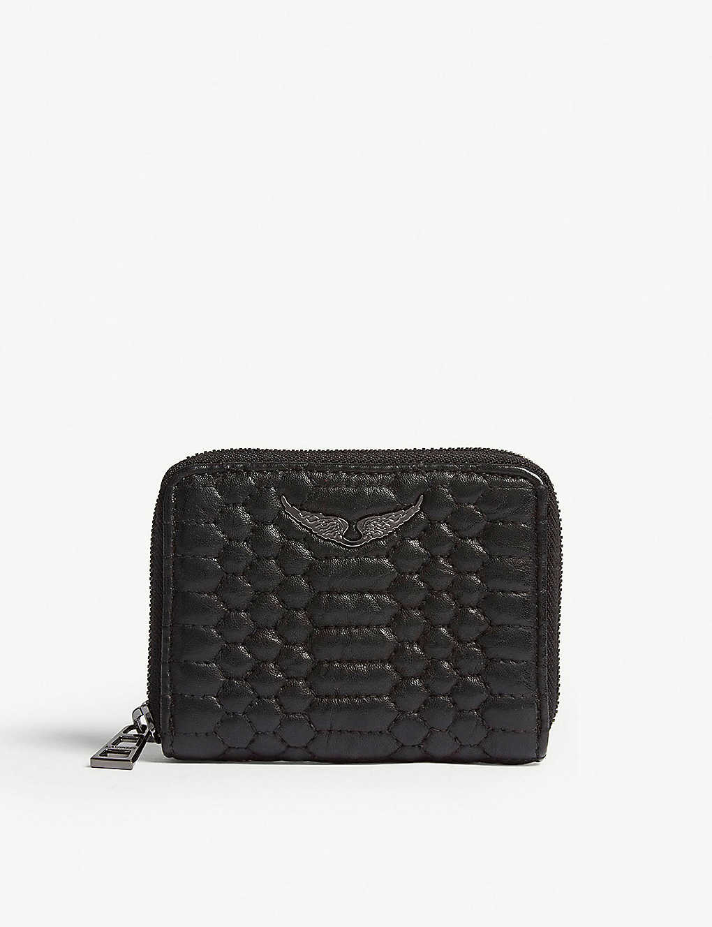 Zadig & Voltaire Matelasse Leather Wallet In Noir