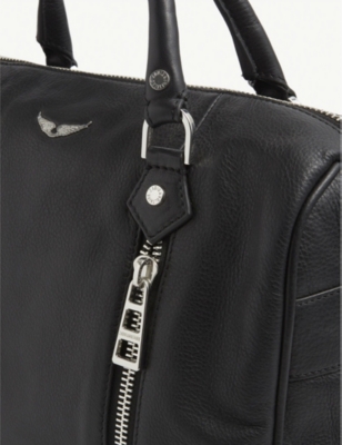 Zadig & Voltaire Sunny Pebbled Leather Cross-body Bag In Noir