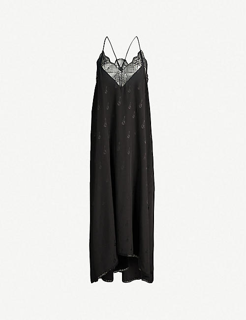 ZADIG&VOLTAIRE: Risty lace-trim silk-jacquard dress