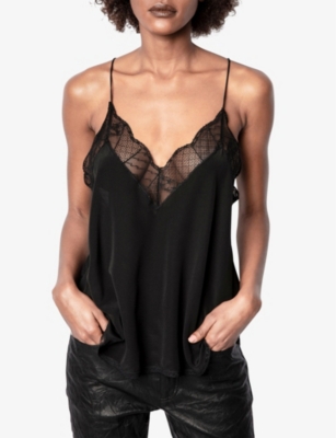 Lace Cami Top - Black - Pomelo Fashion