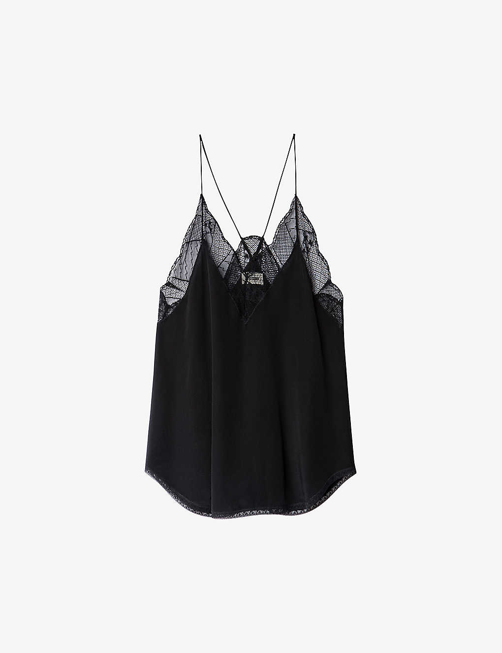 Shop Zadig & Voltaire Zadig&voltaire Women's Noir Christy Silk Cami Top In Noir (black)