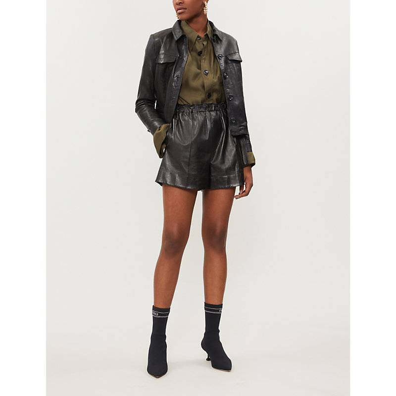 Shop Zadig & Voltaire Zadig&voltaire Women's Noir Liam Leather Jacket