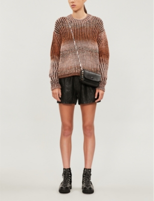 Shop Zadig & Voltaire Zadig&voltaire Women's Noir Textured Leather Shorts