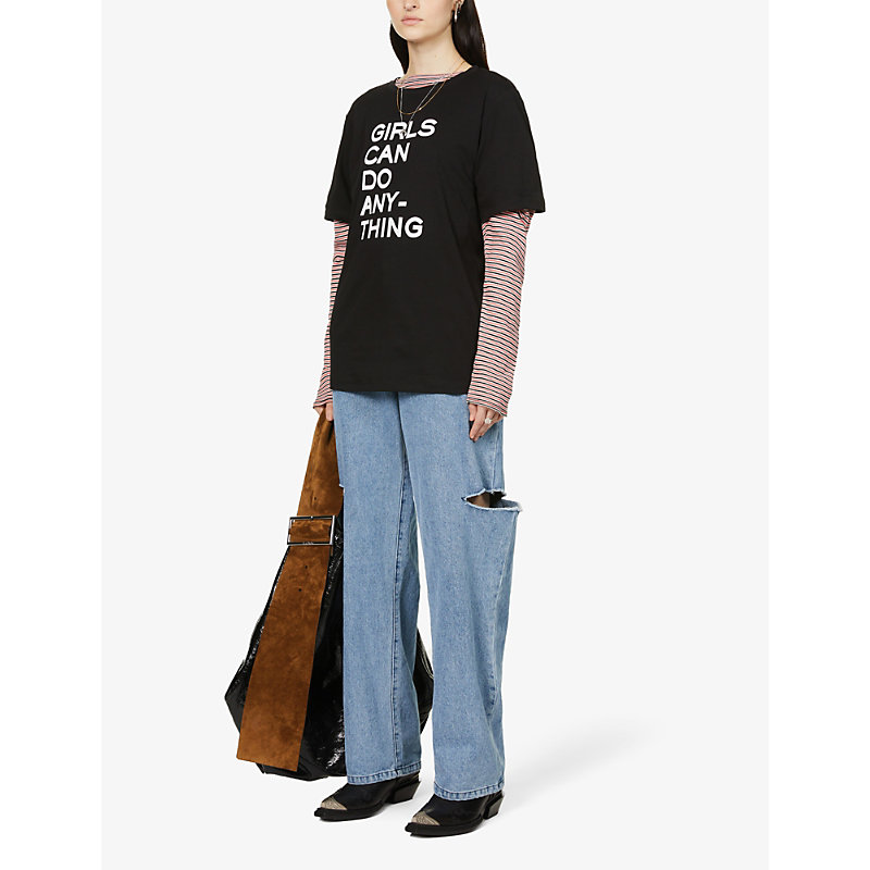 Shop Zadig & Voltaire Womens Noir Bella Cotton-jersey T-shirt