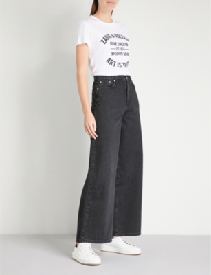 Zadig & Voltaire Crew Neck Graphic Print Top In White
