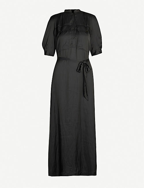 ZADIG&VOLTAIRE: Shirred-back straight satin maxi dress