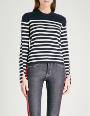 ZADIG & VOLTAIRE DELLY STRIPED WOOL AND CASHMERE-BLEND JUMPER