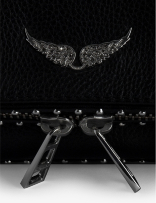 Shop Zadig & Voltaire Zadig&voltaire Womens Noir Mini Rock Leather Clutch Bag