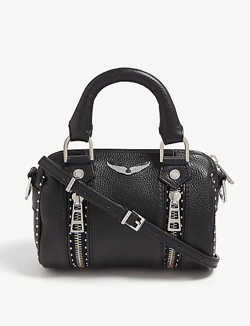 ZADIG&VOLTAIRE: Nano Sunny studded leather bowling bag
