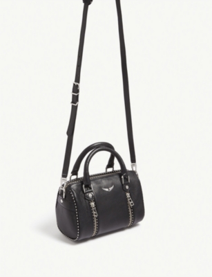 Shop Zadig & Voltaire Zadig&voltaire Womens Noir Xs Sunny Grained Leather Shoulder Bag
