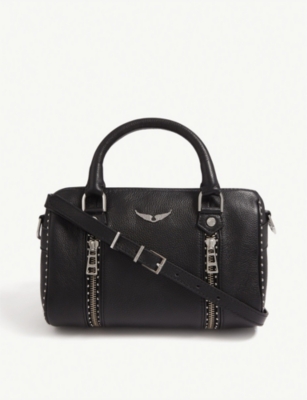 Zadig & Voltaire Xs Sunny Grained Leather Shoulder Bag In Noir