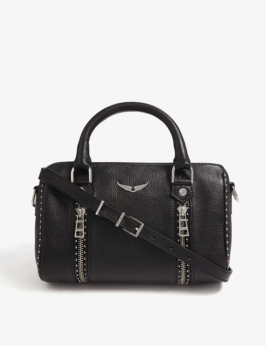Zadig & Voltaire Xs Sunny Grained Leather Shoulder Bag In Noir