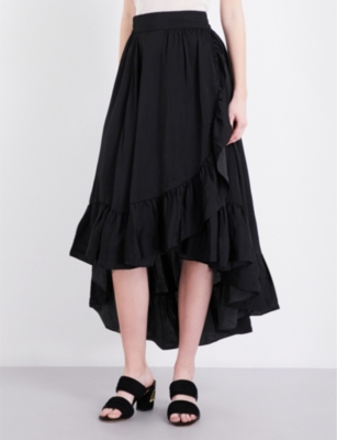 MAJE - Jonah ruffled satin skirt | Selfridges.com