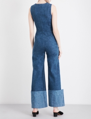 MAJE Patim V-neck denim jumpsuit
