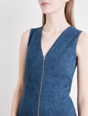 MAJE Patim V-neck denim jumpsuit