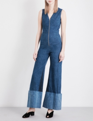 MAJE Patim V-neck denim jumpsuit