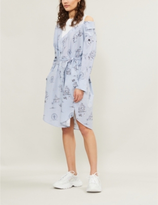 maje printed shirt dress