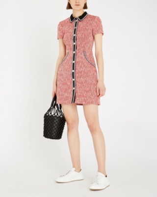 maje yellow tweed dress