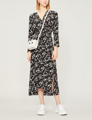 Shop Maje Rosila Daisy Print Crepe Maxi Dress In Printed