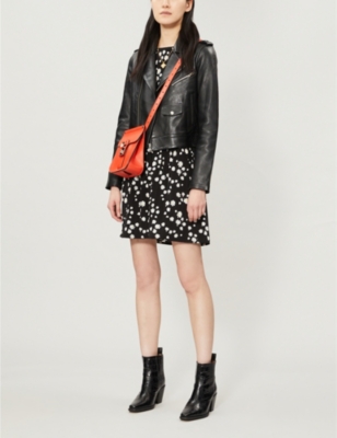 Maje Baltika Leather Biker Jacket Selfridges Com